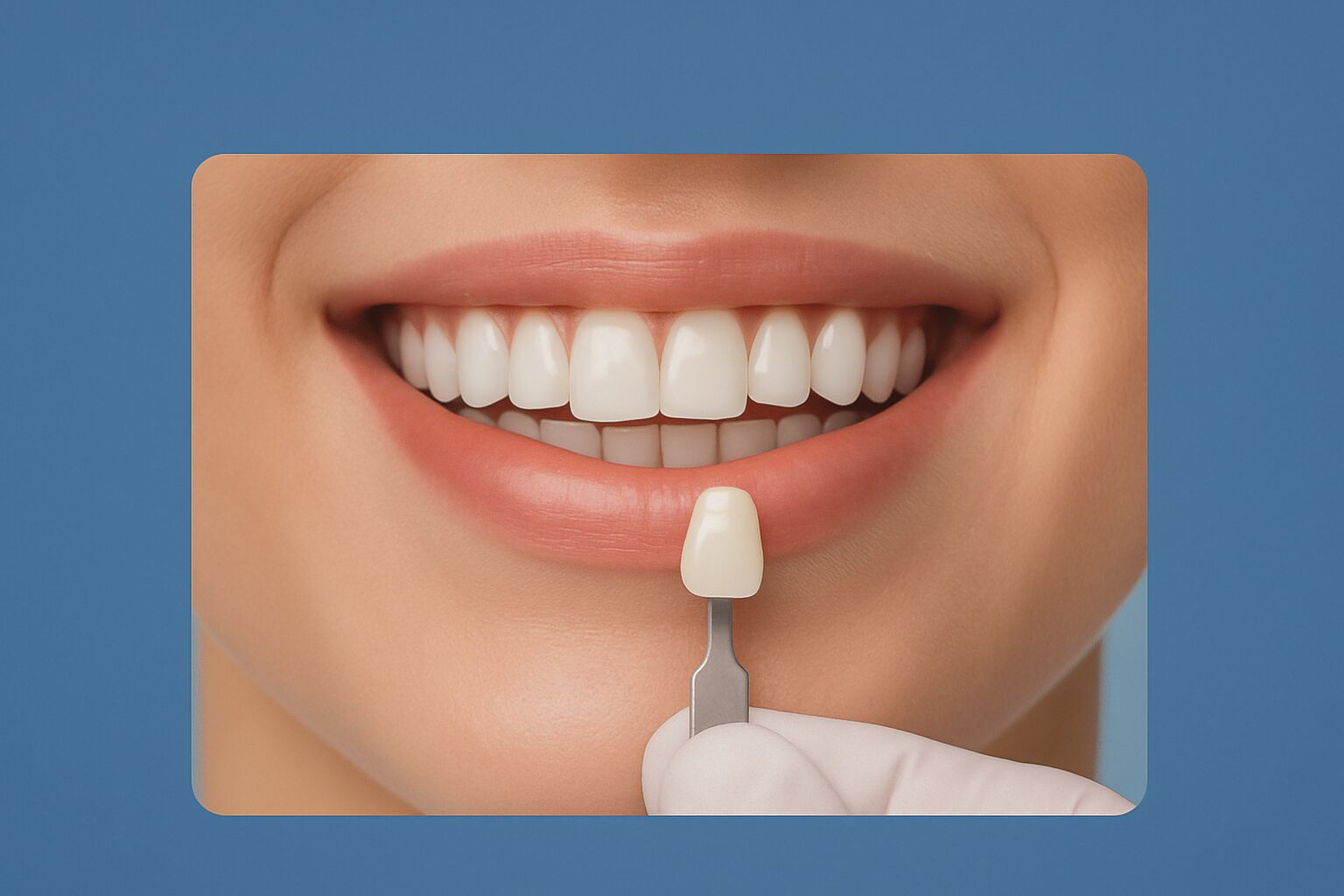 a close-up of a person's bleached teeth